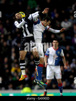 Millwall's Danny Shittu and Blackburn Rovers' Leon Best battle for the ball  Stock Photo - Alamy