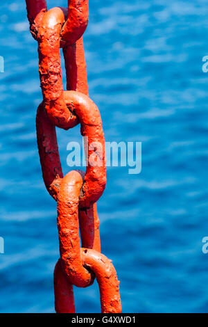 Indonesia, Java, Red Anchor Chain Stock Photo