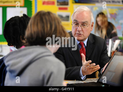 Ofsted Chief Inspector visits school Stock Photo