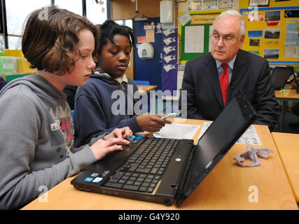 Ofsted Chief Inspector visits school Stock Photo