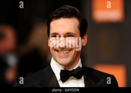 Jon Hamm arriving for the 2012 Orange British Academy Film Awards at the Royal Opera House, Bow Street, London. Stock Photo