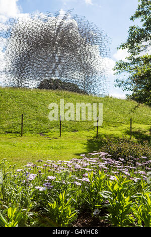 The Hive at Dawn, Royal Botanical Gardens Kew. The Hive highlights the story of the honeybee Created by artist Wolfgang Buttress Stock Photo