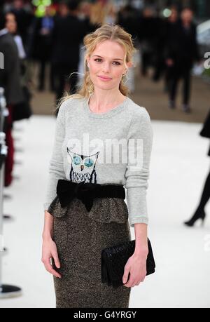 Kate Bosworth arriving for the Burberry Prorsum show at Kensington Gore, London. Stock Photo