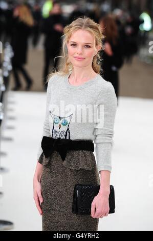 Celebs attend Burberry Prorsum - London Fashion Week. Kate Bosworth arriving for the Burberry Prorsum show at Kensington Gore, London. Stock Photo