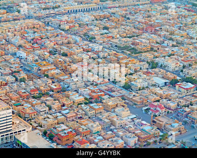 RIYADH - FEBRUARY 29: Aerial view of Riyadh downtown on February 29, 2016 in Riyadh, Saudi Arabia. Stock Photo