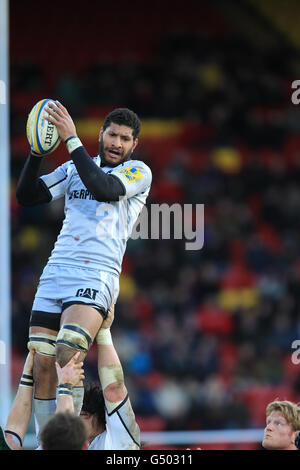 Rugby Union - Aviva Premiership - Saracens v Leicester Tigers - Vicarage Road. Steve Mafi, Leicester Tigers Stock Photo