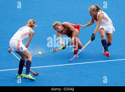 Great Britain's Susannah Townsend during the pool match between Netherlands and Great Britain on day two of the FIH Women's Champions Trophy at the Queen Elizabeth Olympic Park, London. Stock Photo