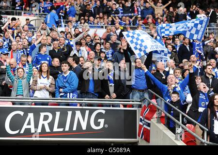 Soccer - Carling Cup - Final - Cardiff City v Liverpool - Wembley Stadium. Cardiff City fans show their support in the stands Stock Photo