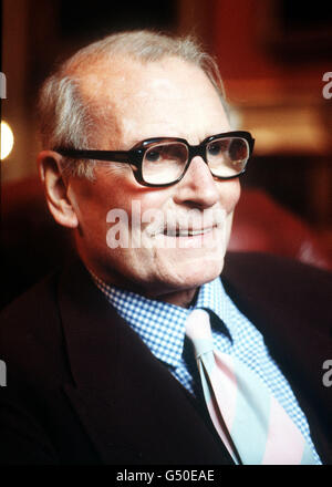 Actor and director Lord Laurence Olivier, aged 74, at the Garrick Club, London. Stock Photo