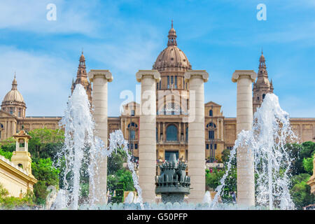Barcelona, Spain - May 2, 2015: Barcelona Attractions, National Museum in Barcelona, Placa De Espanya, Catalonia, Spain. Stock Photo