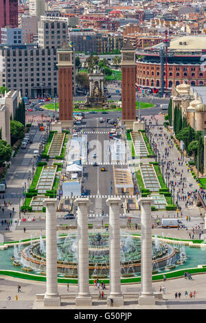 Barcelona, Spain - May 2, 2015: Barcelona Attractions, Plaza de Espana, Catalonia, Spain. Stock Photo