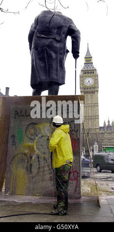 Anti capitalism protest cleanup Stock Photo