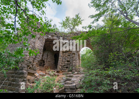 China, Beijing, hike on the Great Wall of China, stone formation in nature Stock Photo