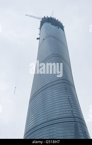 View of the construction site of the Shanghai Tower which is the worlds ...