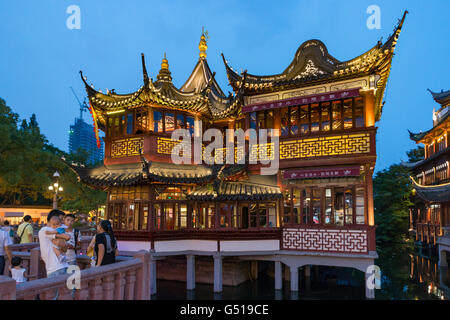 China, Shanghai, Ornate house in Old Town, the newly built Old Town of Shanghai Stock Photo