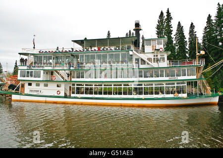 Paddle  wheel riverboat Discovery 3 on the Chena River in Fairbanks, AK. Stock Photo