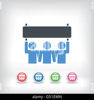 Icon of people demonstration concept Stock Vector