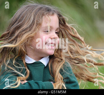 Schoolboy to get first haircut Stock Photo