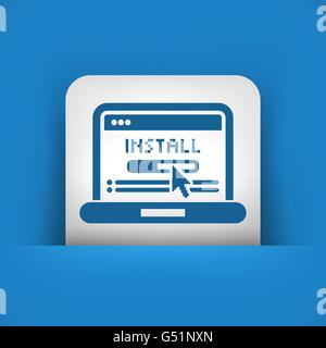 Icon depicting a software installation on pc Stock Vector