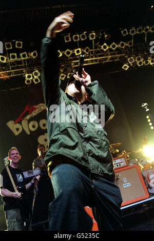 Singer Jimmy Pop Ali of American hip-hop rock band the Bloodhound Gang, performing on stage at the Astoria, London. Stock Photo