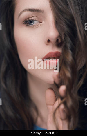 Closeup portrait of a beautiful young woman Stock Photo