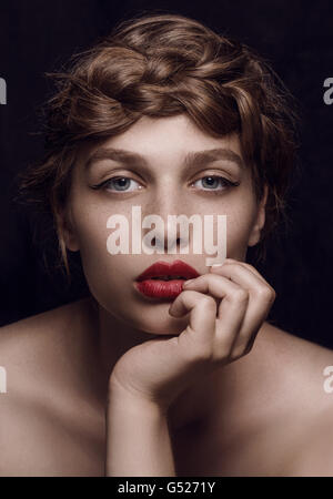 Beauty portrait of a young woman in studio Stock Photo