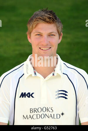 Cricket - 2012 Middlesex Photocall - Lords Cricket Ground. Ollie Rayner from Middlesex Cricket Club poses for media during the press day at Lord's Cricket Ground, London Stock Photo