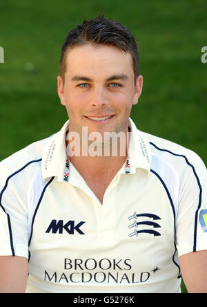 Cricket - 2012 Middlesex Photocall - Lords Cricket Ground. Tom Scollay from Middlesex Cricket Club poses for media during the press day at Lord's Cricket Ground, London Stock Photo