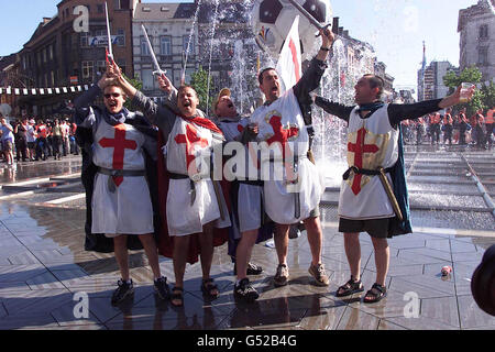 Euro 2000 Fans knights Stock Photo