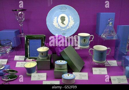 New 'Diana' merchandise at Althorp House. Preparations are being completed for the reopening of the Diana, Princess of Wales exhibition at the Spencer family home on 1/7/2000. * The Picture Gallery at Althorp which includes portraits of Charles 1's 'liaisons' and other notable works of art such as Van Dyke's 'War and Peace' are on show for the first time. Stock Photo