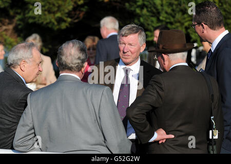 Horse Racing - Winter Derby Day - Lingfield Park. Sir Alex Ferguson owner of Forgotton Hero (Michael Hills), the winning horse in The Follow Us On Twitter @bluesp Maiden Stakes. Stock Photo