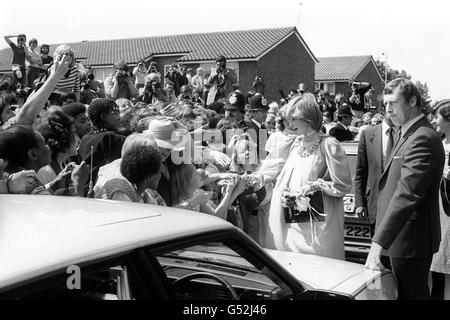 Royal mother-to-be Princess of Wales in the sunshine outside the New Albany Community Centre in Deptford, South East London, after she had opened it. She expects her first child next month. Stock Photo