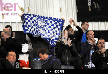 Soccer - npower Football League Championship - Doncaster Rovers v Birmingham City - Keepmoat Stadium. Birmingham City fans in the stands Stock Photo