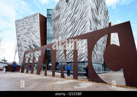 The new Titanic Visitor centre in Belfast, on the eve of the sinking of the doomed liner this weekend 100 years ago.