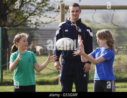 Rugby Union - Scotland Sevens Photocall - Alva Primary School Stock Photo