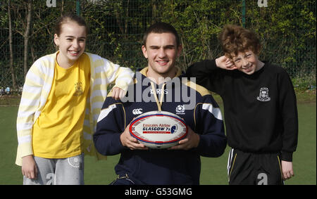 Rugby Union - Scotland Sevens Photocall - Alva Primary School Stock Photo