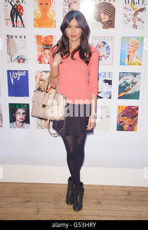 Gemma Chan arrives at the Vogue Festival 2012 at the Royal Geographic Society in Kensington, London. Stock Photo