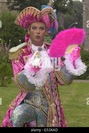 Television presenter Julian Clary as pantomime character Dandini, the aide de camp to Prince Charming in the fairy tale Cinderella, at Brighton Pavilion. * The presenter will makes his pantomime debut, which will run December 14th until Jan 21st 2001 at the Theatre Royal, Brighton. Stock Photo