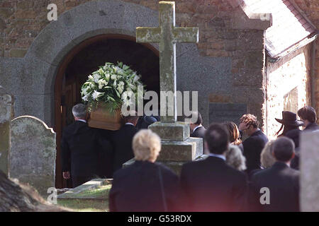 Jack Walker funeral church coffin Stock Photo