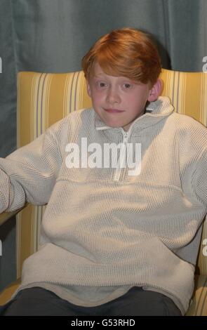 Actor Rupert Grint, who is to play Ron Weasley in the film 'Harry Potter and the Sorcerer's Stone' based on the novel by author J K Rowling, during a news conference at the Berkeley Hotel in London. Stock Photo