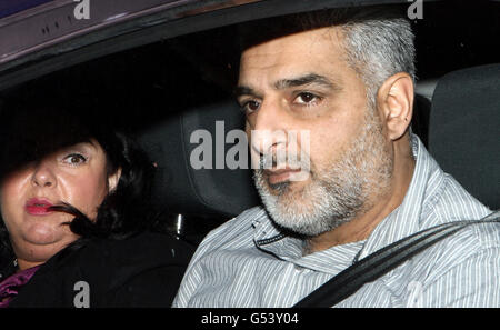 Tariq Jahan is driven from Birmingham Crown Court after giving evidence against the three men accused of the murder of his son Haroon Jahan, 20, and Shazad Ali, 30, and Abdul Musavir, 31, who were hit by a black Mazda car during disorder in the Winson Green area of Birmingham in the early hours of August 10, as disorder swept across England. Stock Photo