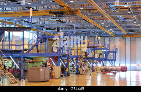 General View of the Eurofighter Typhoon hanger at BAE Systems in Warton ...