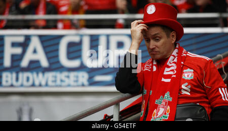 Soccer - FA Cup - Final - Chelsea v Liverpool - Wembley Stadium. A Liverpool fan in the stands during the FA Cup Final at Wembley Stadium, London. Stock Photo