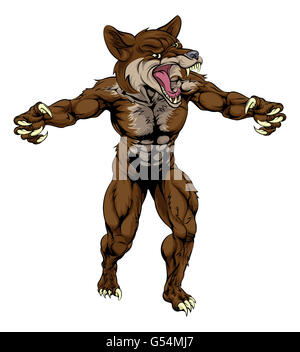 An illustration of a Coyote animal sports mascot cartoon character Stock Photo