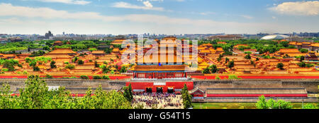 Aerial view on Forbidden City from Jingshan Park in Bejing Stock Photo