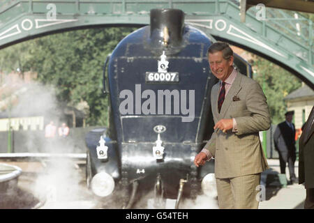 Prince Charles steam train Stock Photo