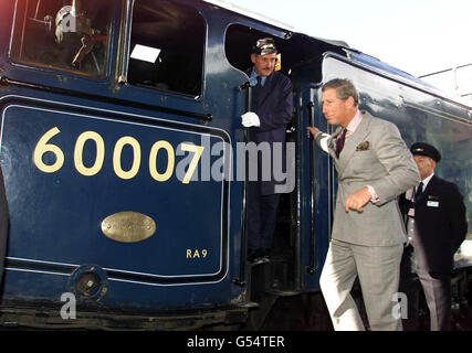 Prince Charles steam train Stock Photo