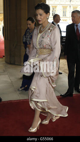 Princess Lalla Meryem of Morocco arrives at Windsor Castle for the Sovereign Monarchs lunch hosted by Queen Elizabeth II to commemorate her Diamond Jubilee. Stock Photo