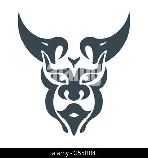 abstract bull man head viking shaman mystic symbol vector design Stock Vector