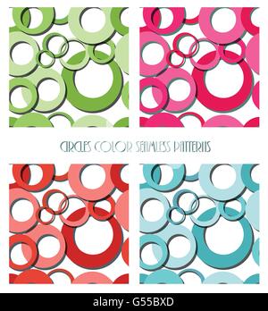 color seamless background circles set vector design Stock Vector